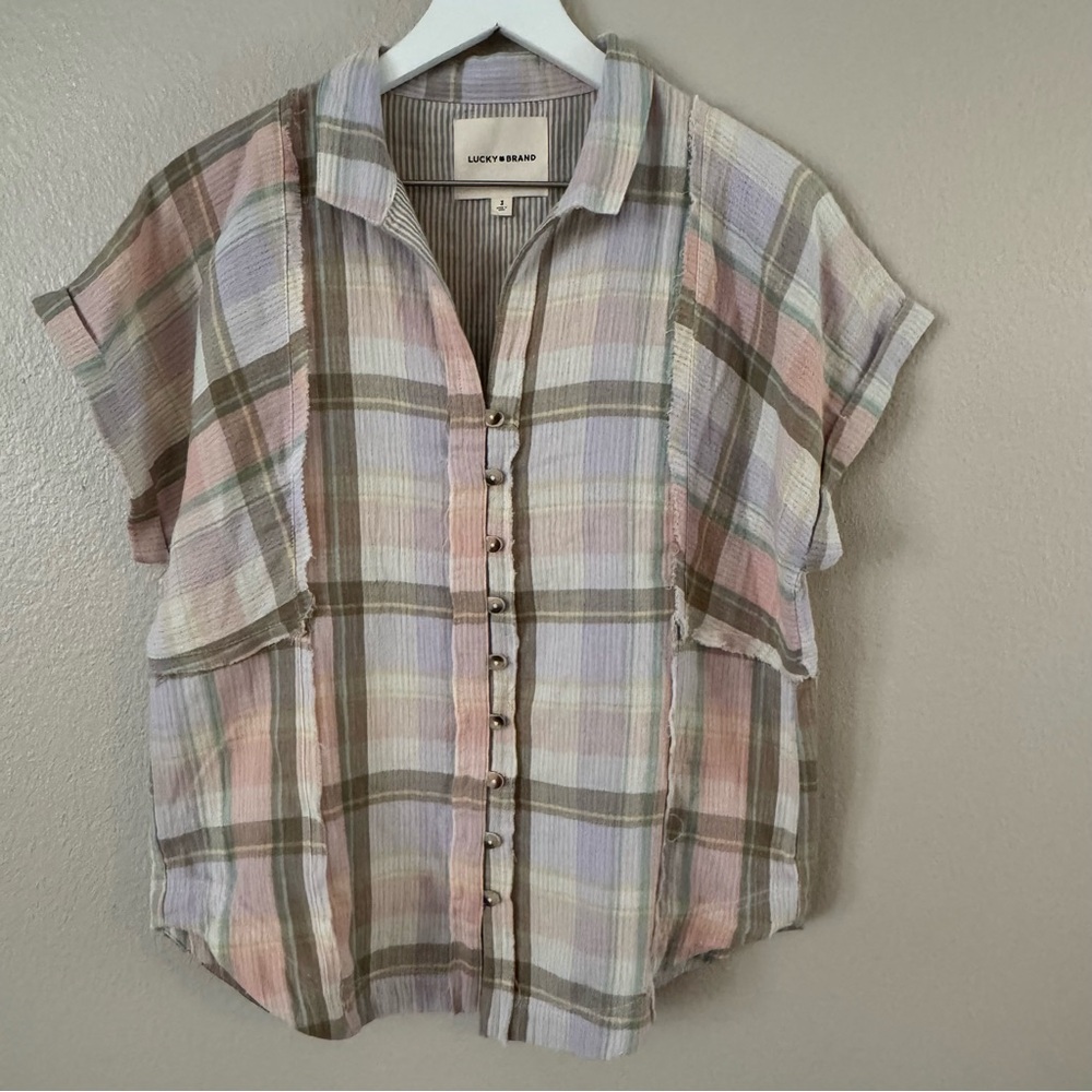 Lucky Brand Pastel Plaid Shirt